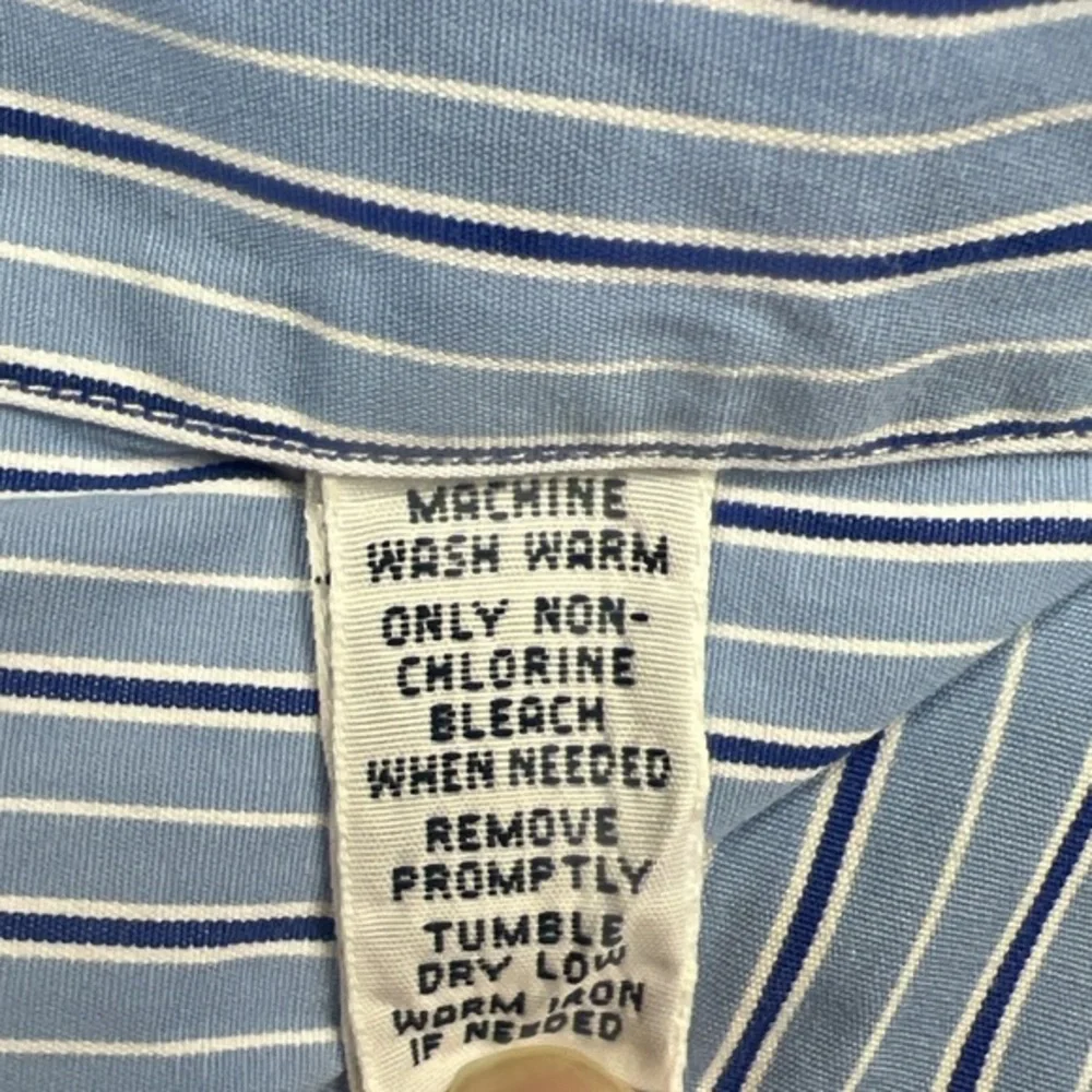 Ralph Lauren Button‎ Down Shirt Mens Large 16.5 Classic Fit Blue Stripes